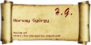 Horvay György névjegykártya