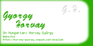 gyorgy horvay business card